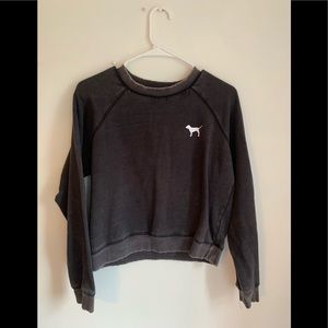 black crew neck pink